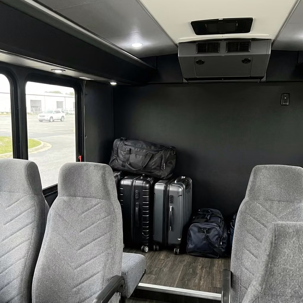 aiken 15 passenger minibus luggage area