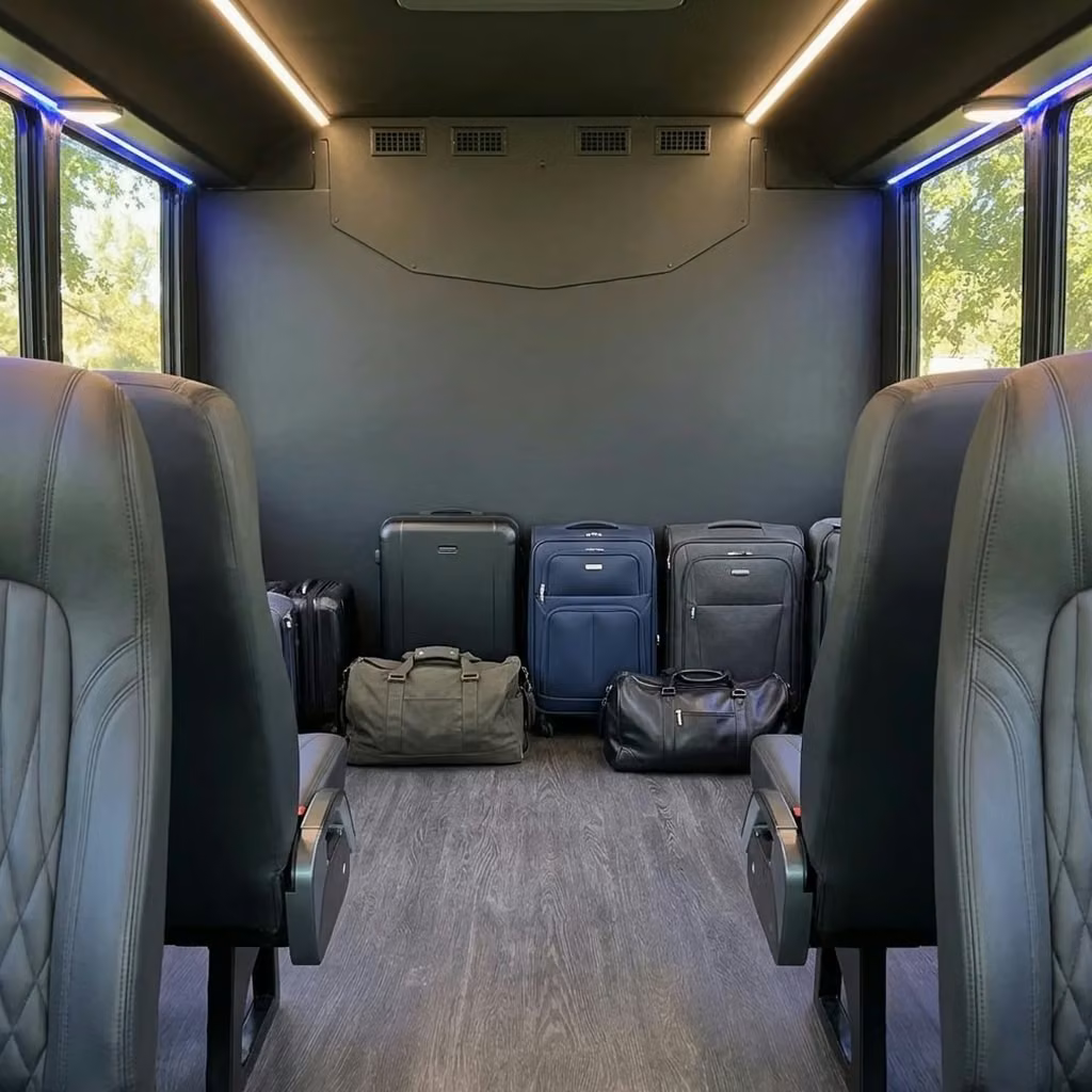 aiken 20 passenger minibus luggage area