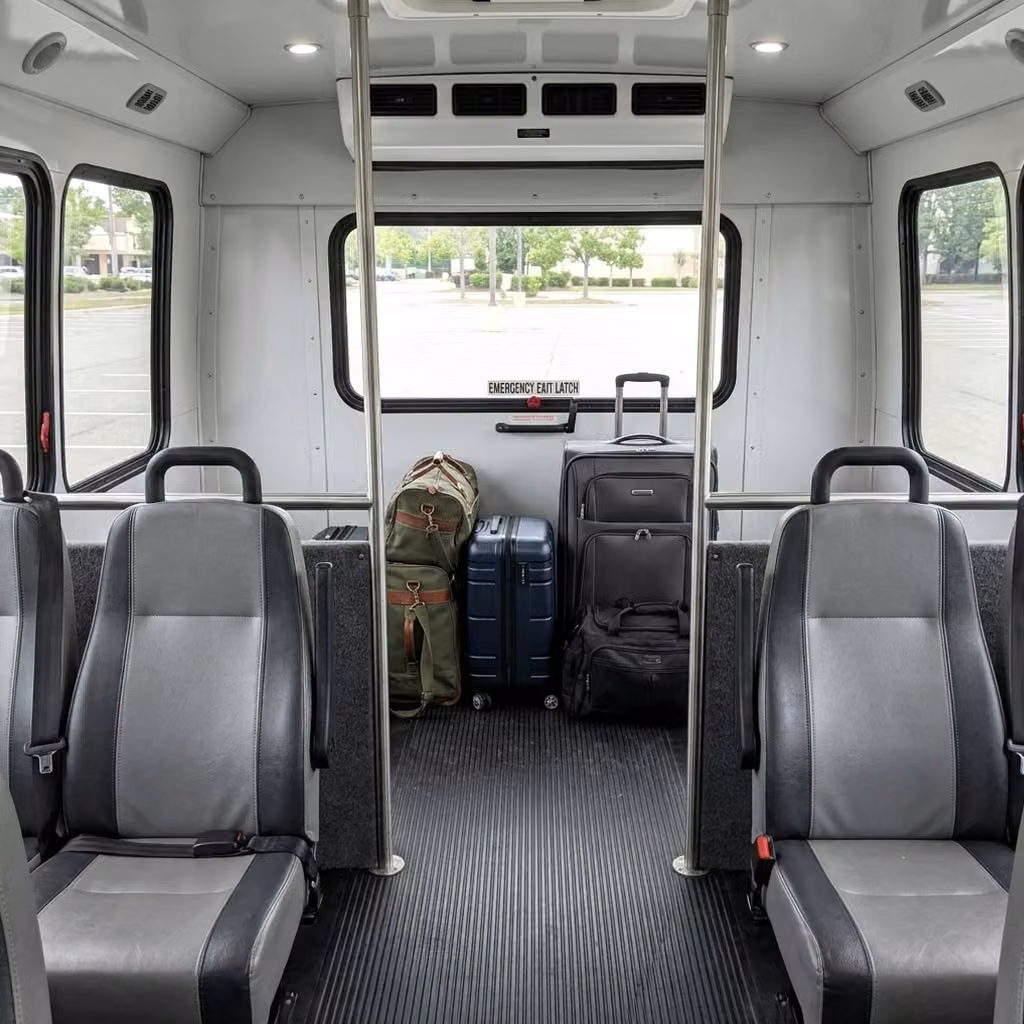 aiken 30 passenger minibus luggage area