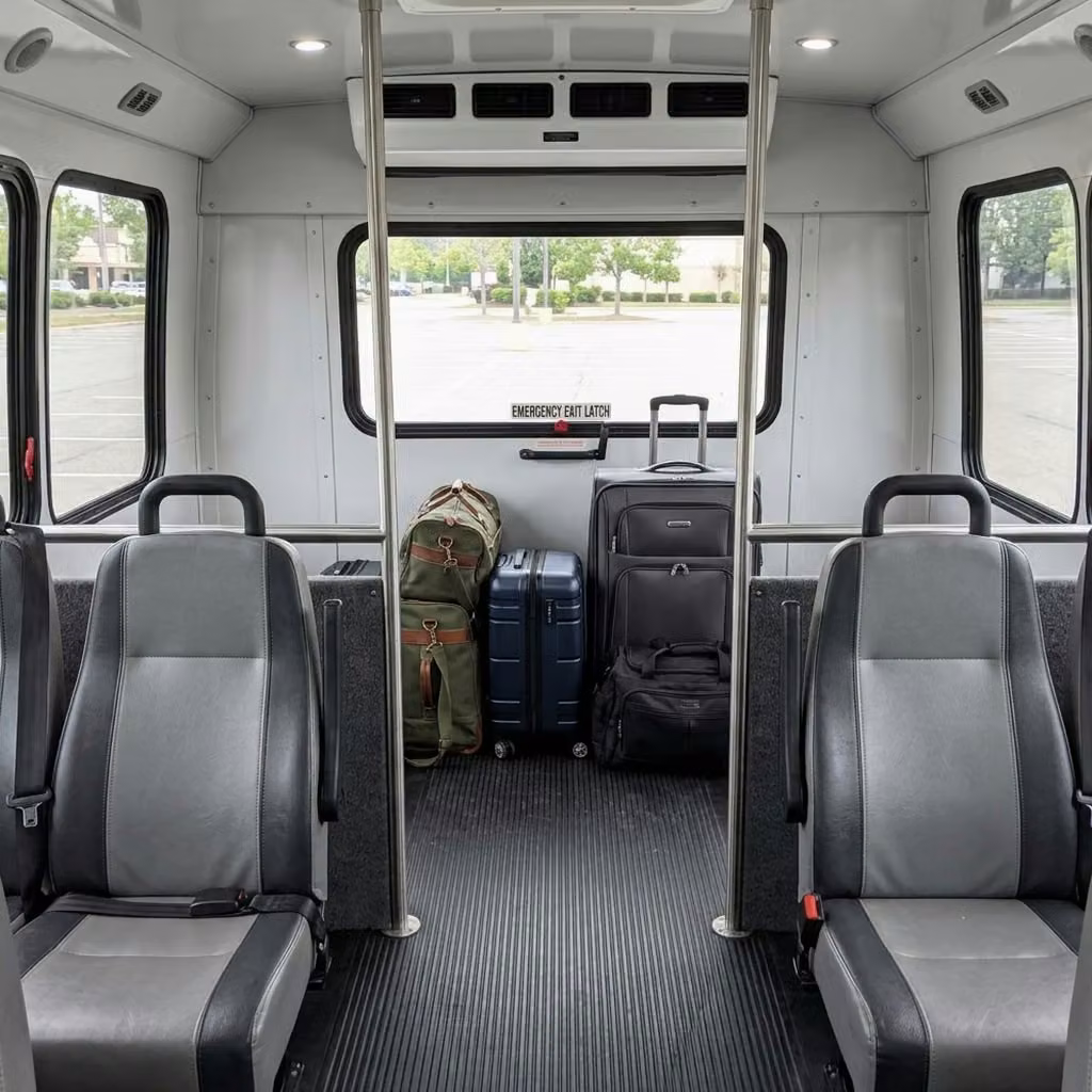 aiken 35 passenger minibus luggage area