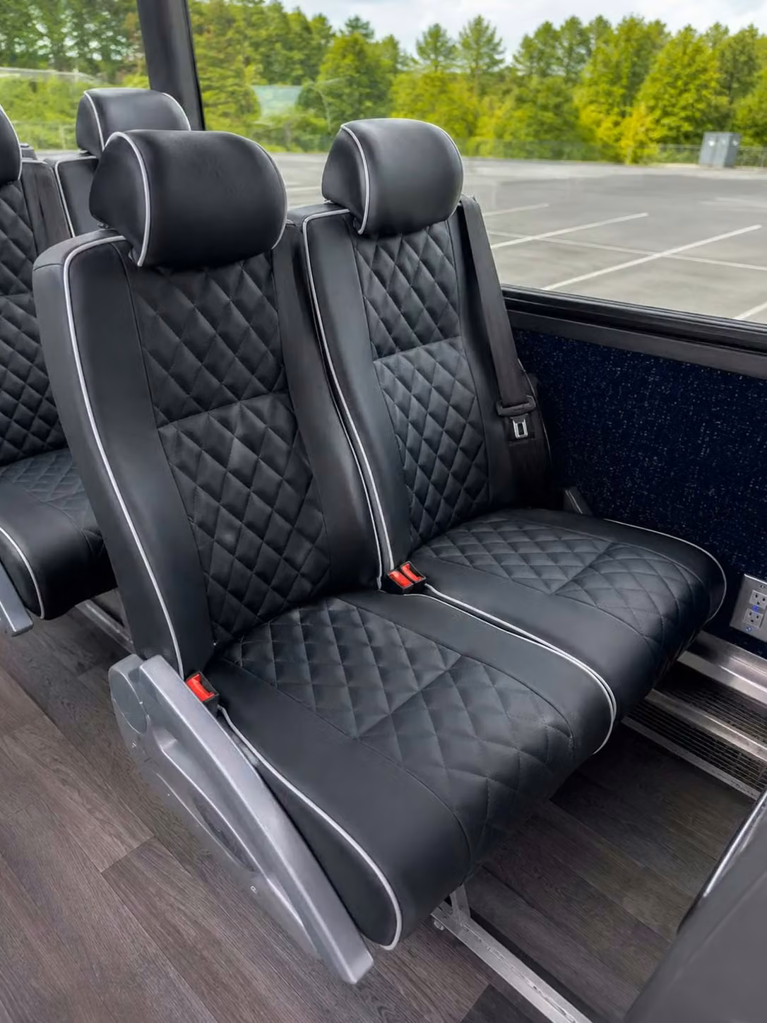 aiken 56 passenger charter bus reclining seats