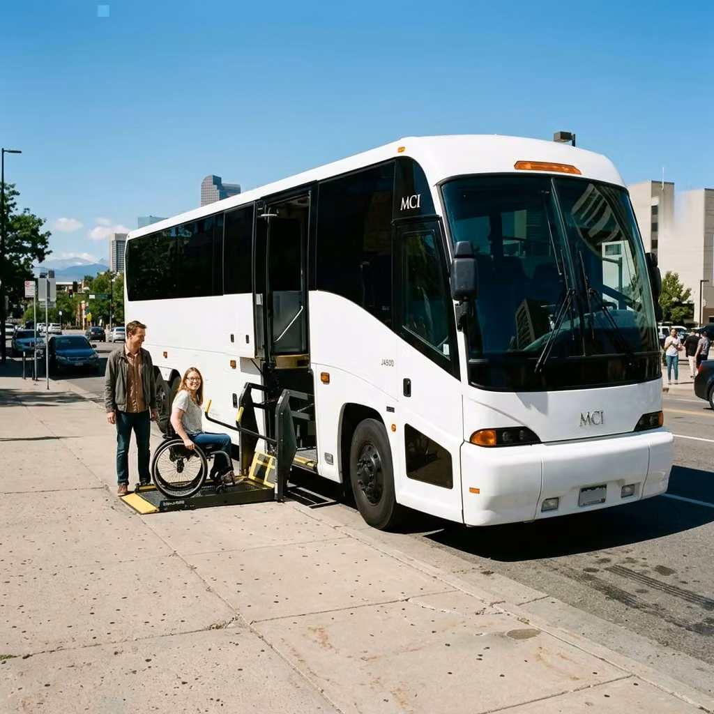 aiken 56 passenger charter bus wheelchair lift