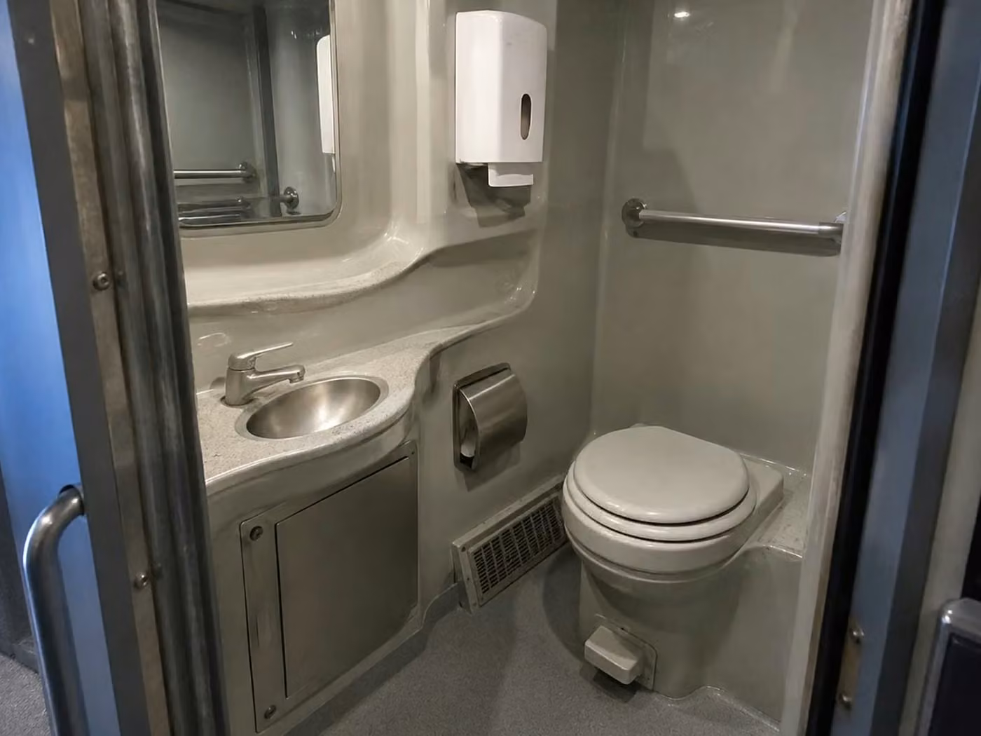 aiken charter bus onboard restroom
