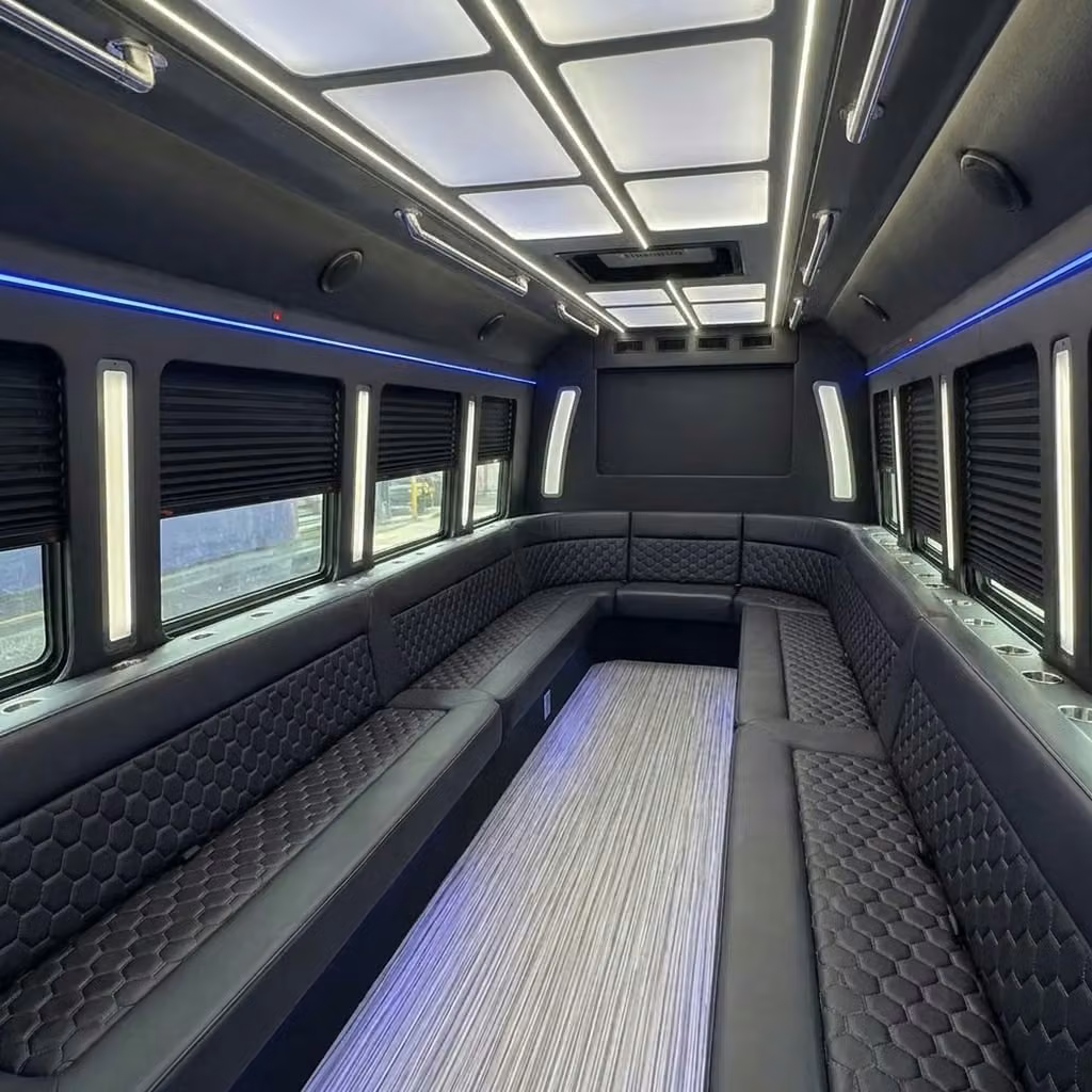 aiken party bus wraparound seating
