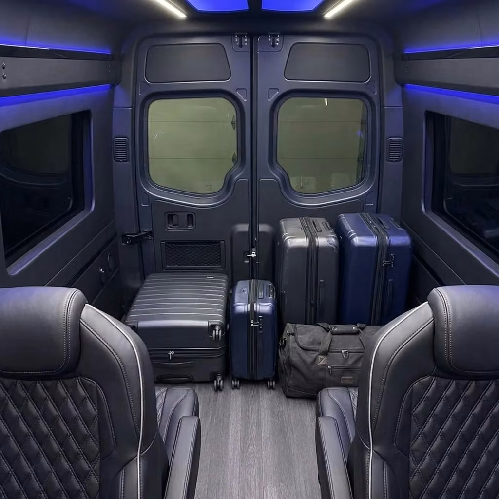aiken sprinter van rental with driver luggage area